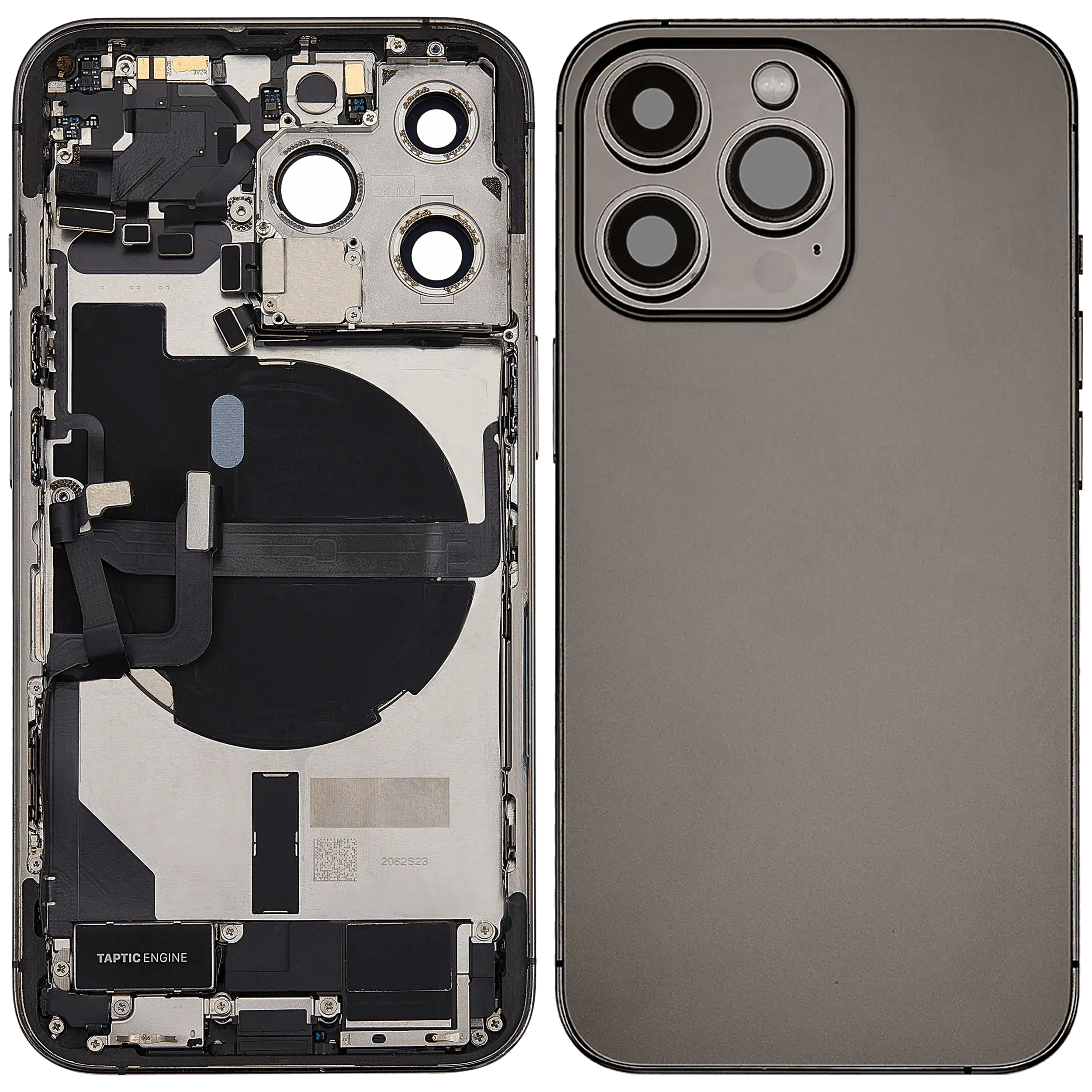 Backcover/Rahmen mit Ladebuchse Flex & Small Parts für iPhone 13 Pro (US-Version) (gebrauchter OEM-Ausbau, Qualität A) (Graphite)