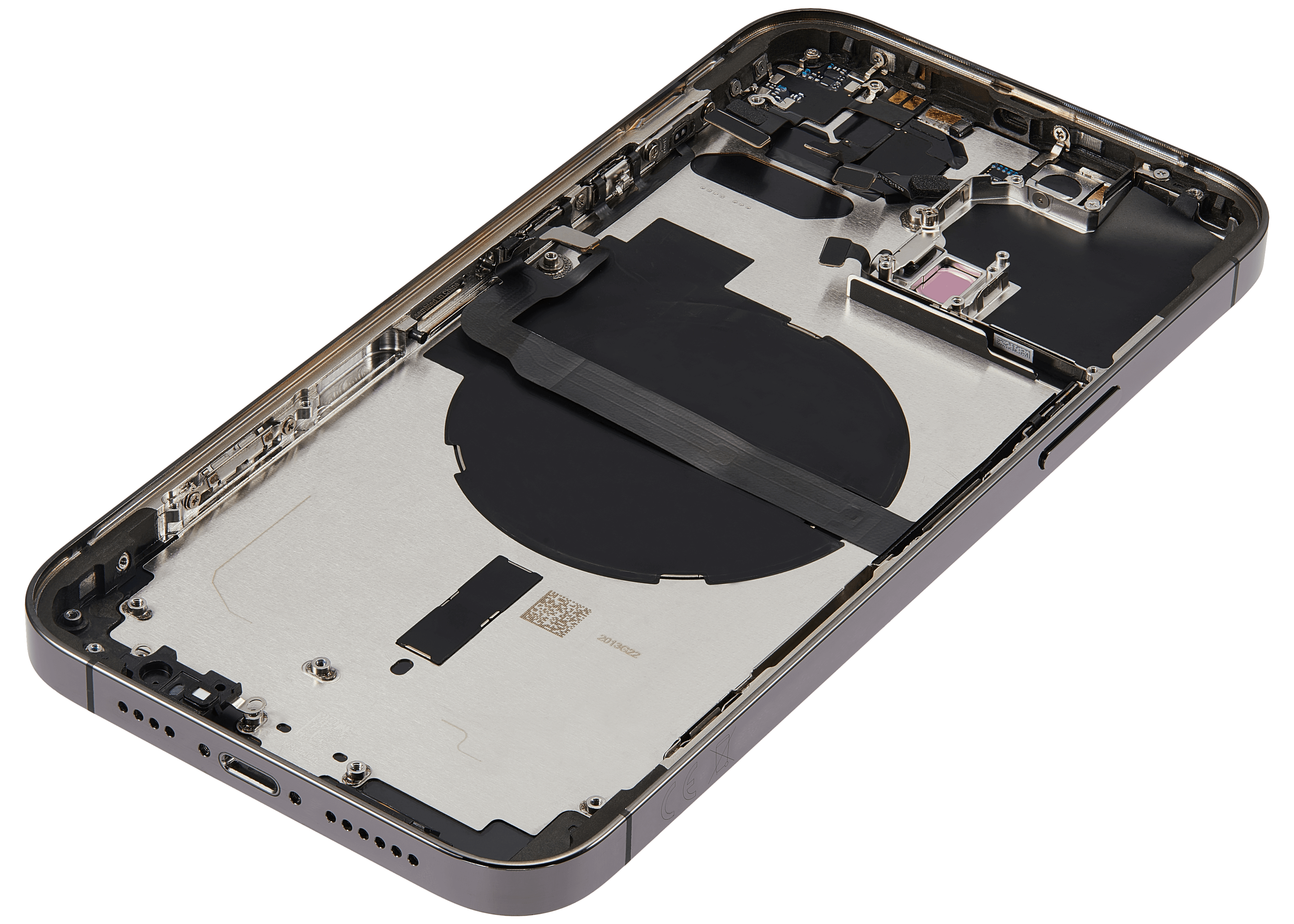 Backcover/Rahmen mit Small Parts für iPhone 13 Pro Max (EU / Global Version) (gebrauchter OEM-Ausbau, Qualität B) (Graphite)