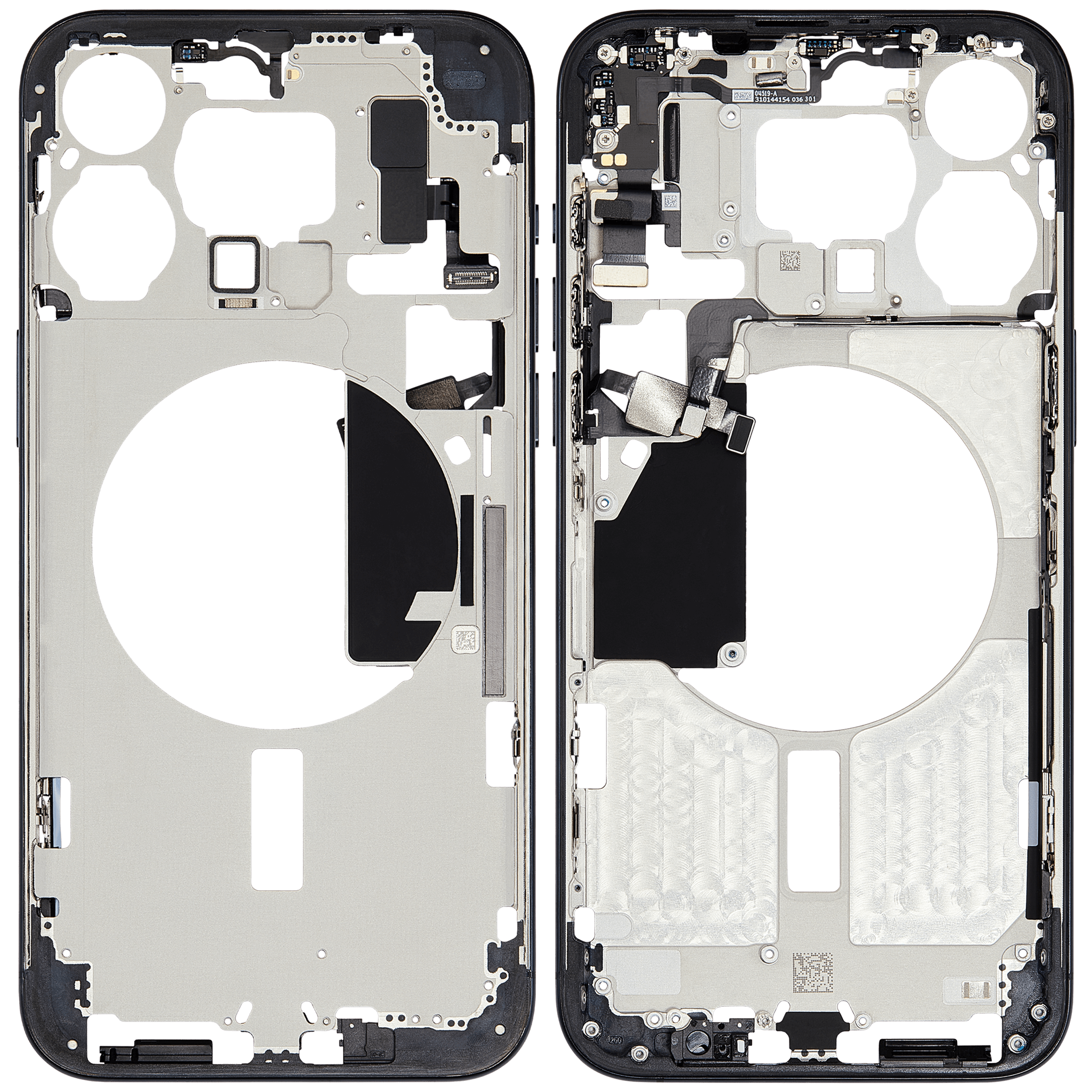 Midframe/Rahmen mit Small Parts für iPhone 15 Pro Max (EU / Global Version) (gebrauchter OEM-Ausbau, Qualität A) (Blau Titanium)