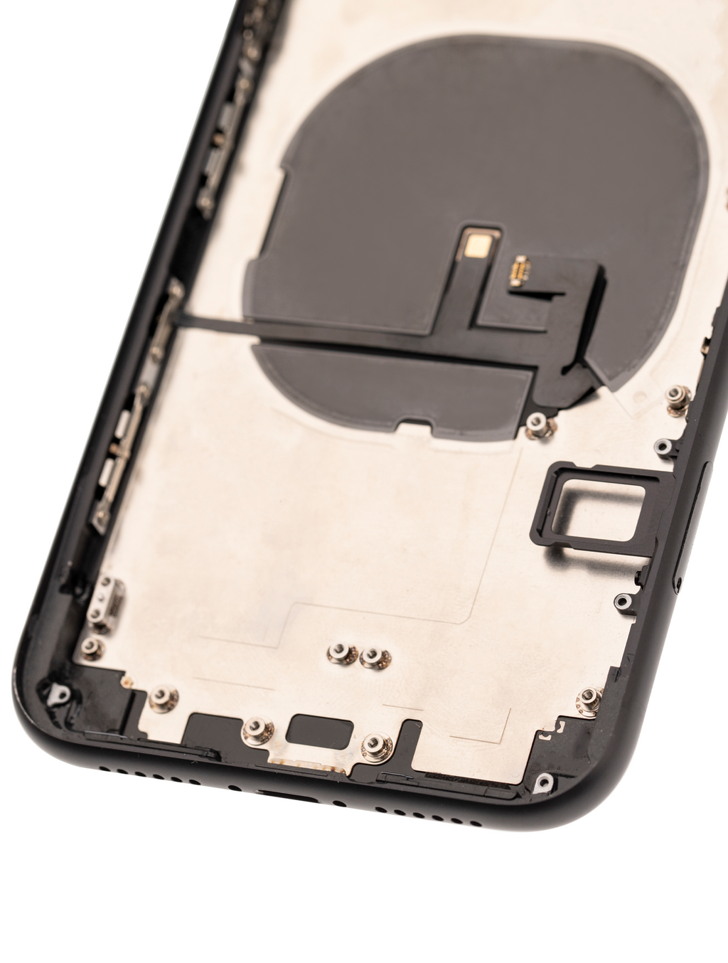 Backcover/Rahmen mit Small Components Pre-Installed für iPhone XR (gebrauchter OEM-Ausbau, Qualität A) (Schwarz)