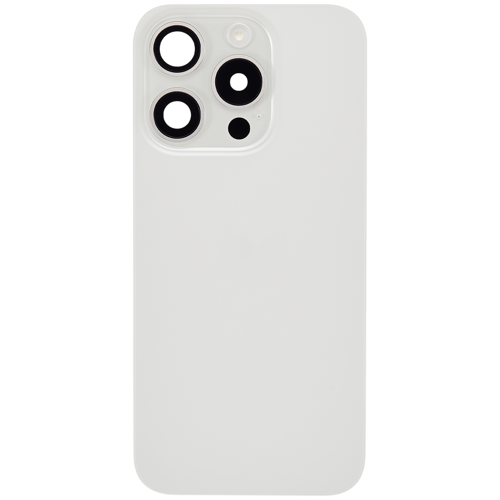 Backcover mit MagSafe Magnet & NFC & Blitz-Flexkabel für iPhone 15 Pro (gebrauchter OEM-Ausbau, Qualität C) (Weiß Titanium)
