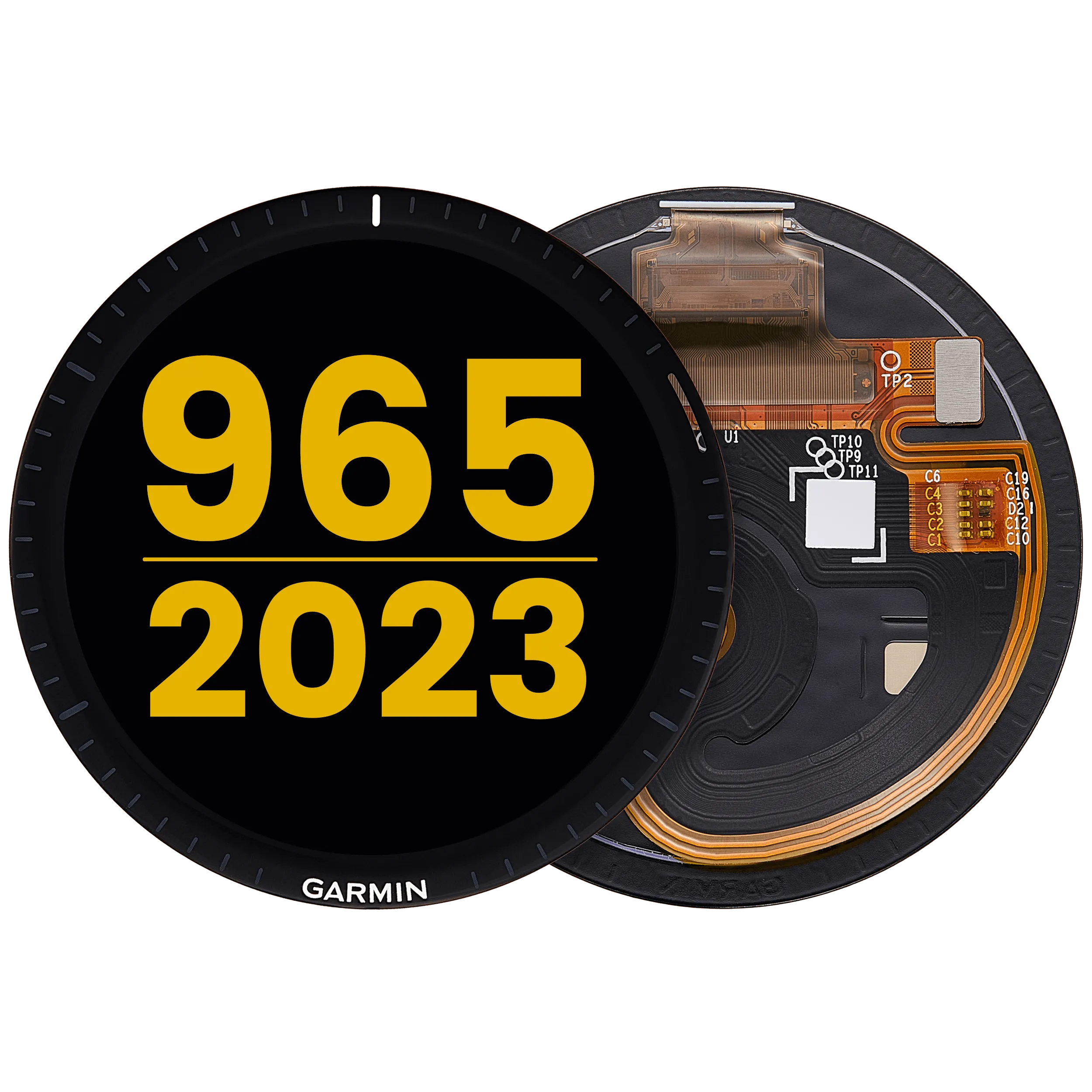 OLED-Display ohne Rahmen für Garmin Forerunner 965 (2023) (Premium) (Schwarz)