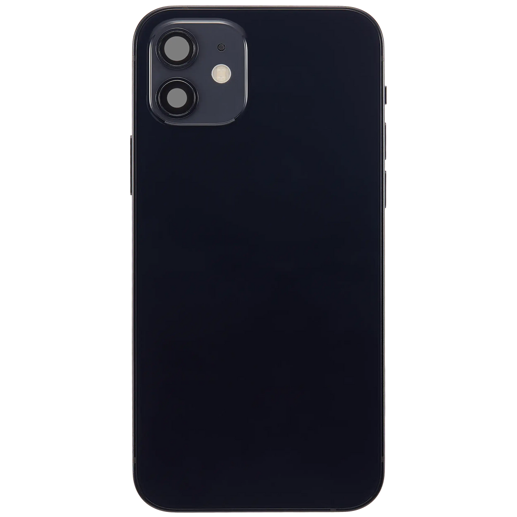 Backcover/Rahmen mit Ladebuchse Flex & Small Parts für iPhone 12 (EU / Global Version) (gebrauchter OEM-Ausbau, Qualität A) (Schwarz)