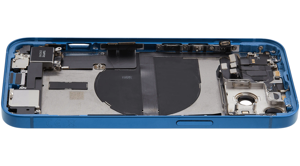 Backcover/Rahmen mit Ladebuchse Flex & Small Parts für iPhone 13 (EU / Global Version) (gebrauchter OEM-Ausbau, Qualität A) (Blau)
