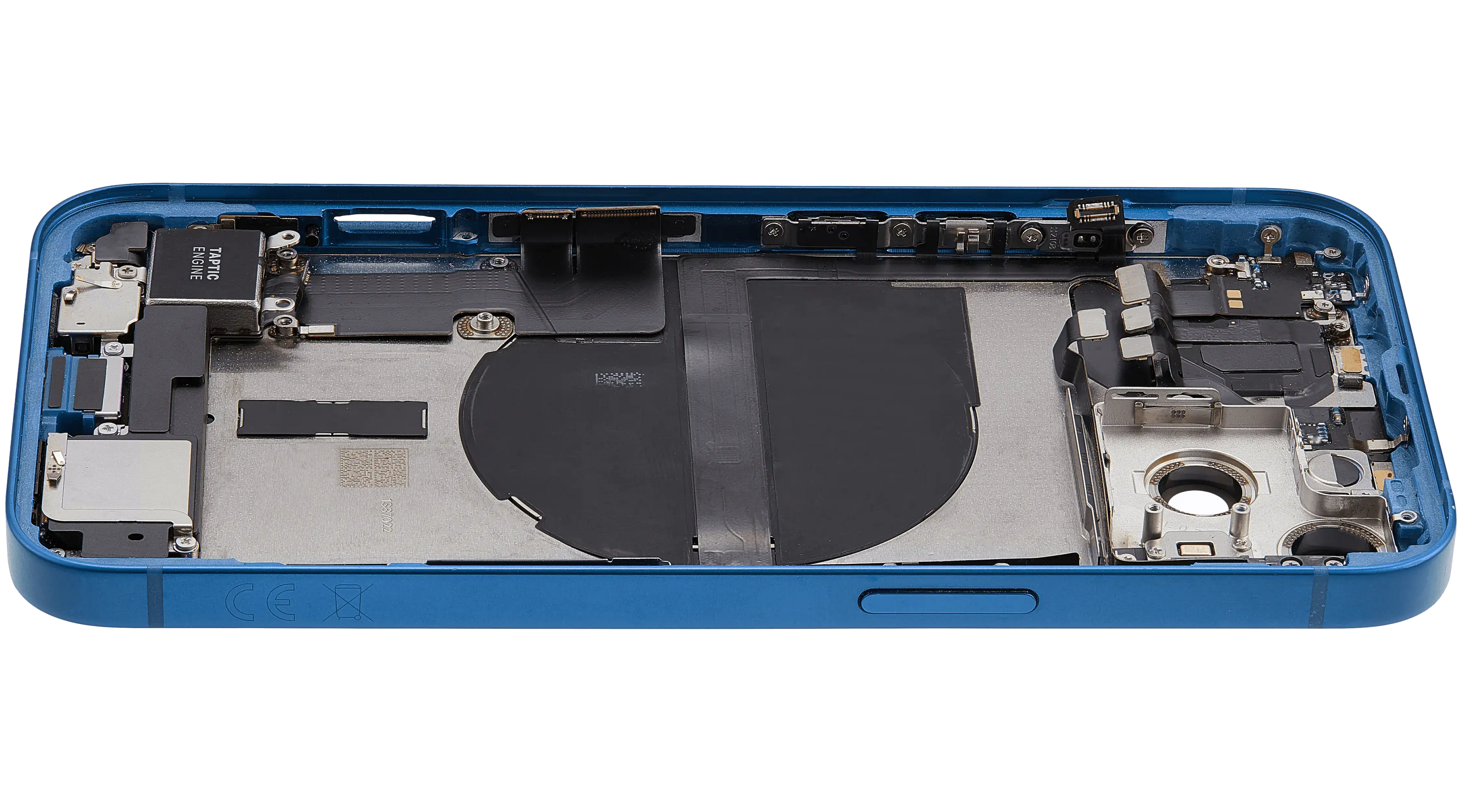 Backcover/Rahmen mit Ladebuchse Flex & Small Parts für iPhone 13 (EU / Global Version) (gebrauchter OEM-Ausbau, Qualität A) (Blau)