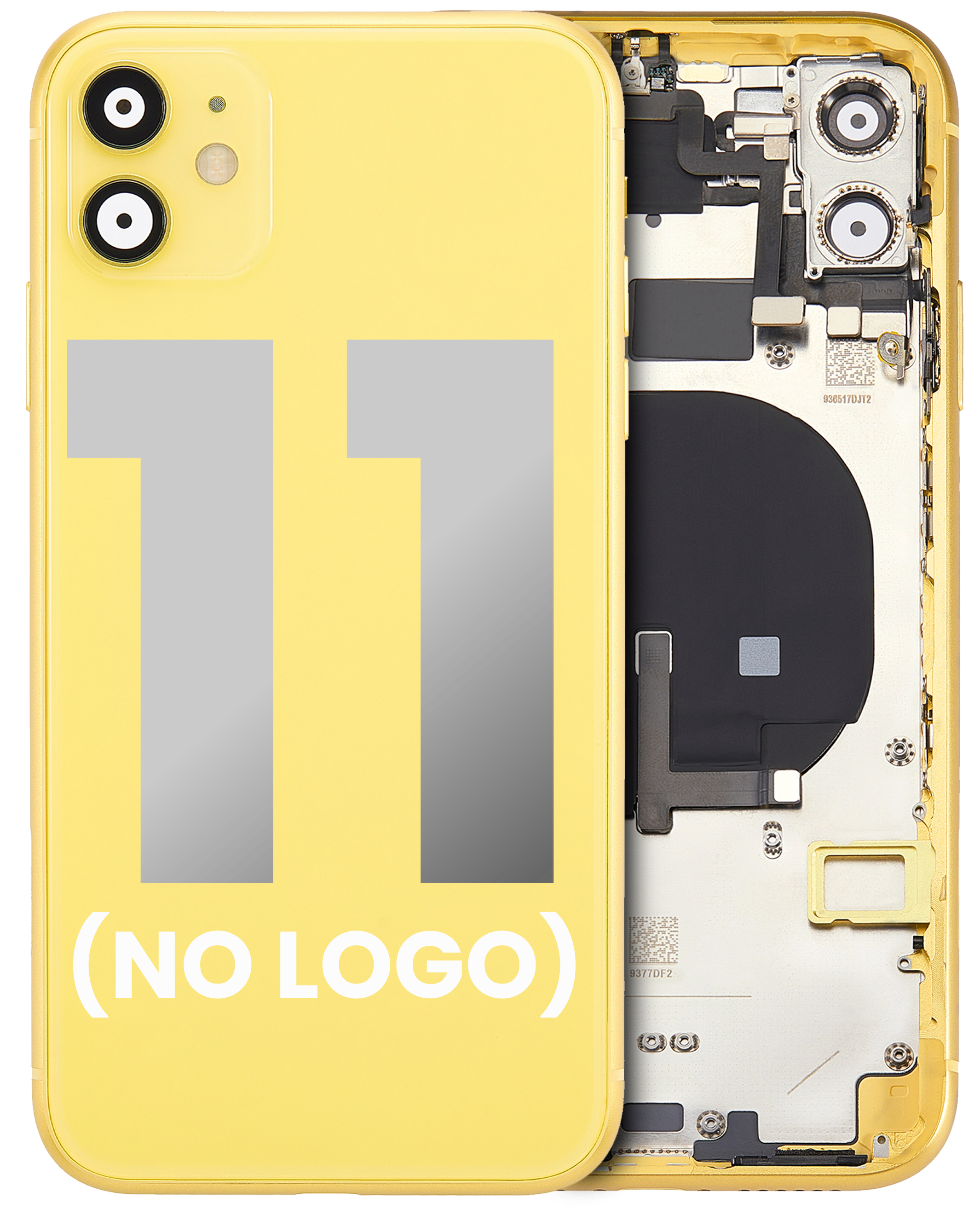 Backcover Rahmen mit Kleinteilen iPhone 11 Gelb Aftermarket Plus ohne Logo
