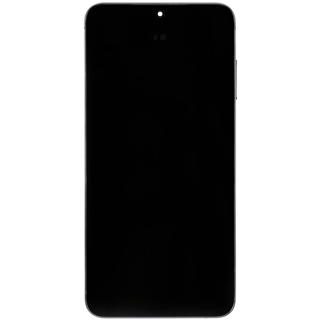 OLED-Display mit Rahmen für Samsung Galaxy S24 Plus 5G (US & Internationale Version) (gebrauchter OEM-Ausbau, Qualität B/C) (Marble Grey)