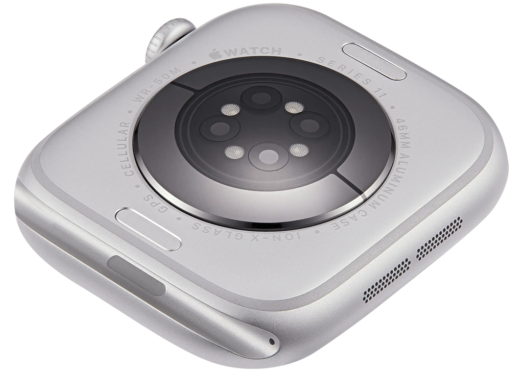 Backcover/Rahmen für Watch Series 11 (46MM) (gebrauchter OEM-Ausbau, Qualität A) (Cellular Version) (Aluminum / Silver)