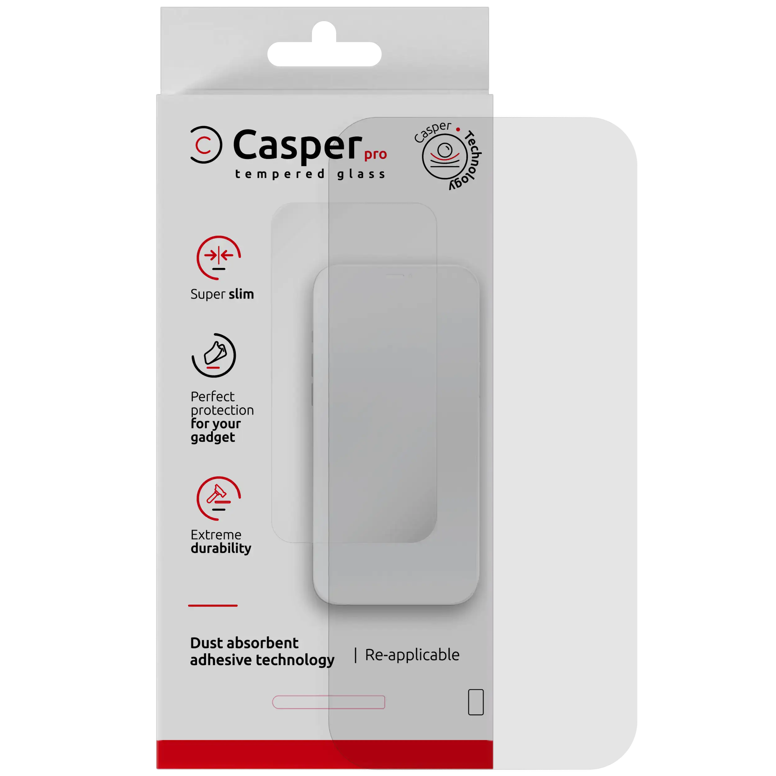 Casper Pro Temperiertes Glas für iPhone Air (Retail Pack) (Transparent)