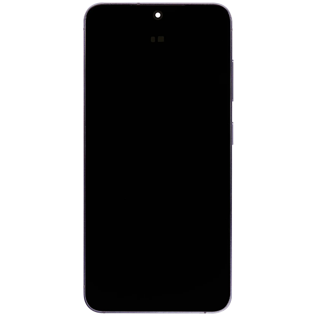 OLED-Display mit Rahmen für Samsung Galaxy S24 5G (US & Internationale Version) (gebrauchter OEM-Ausbau, Qualität A) (Cobalt Violet)