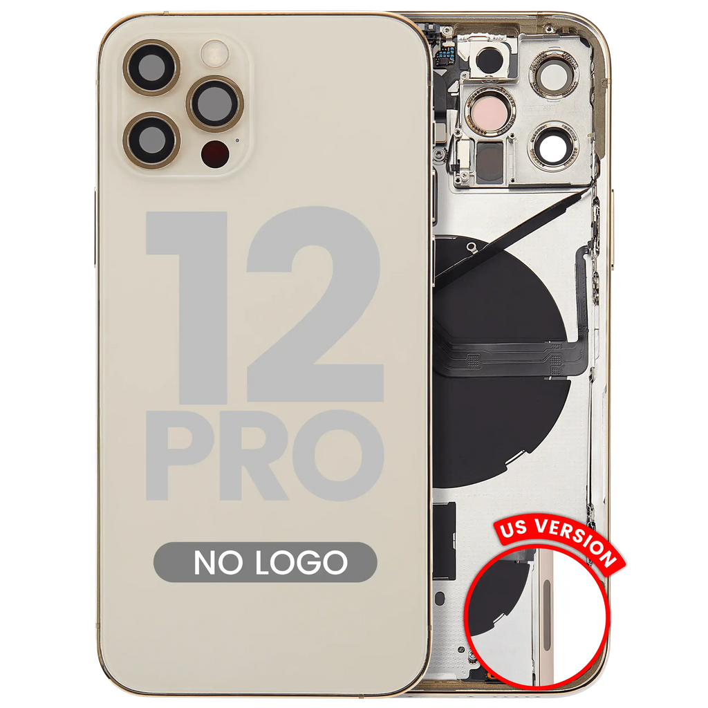 Back Cover/Frame with Small Parts for iPhone 12 Pro (US Version) (Aftermarket Plus) (Gold)
