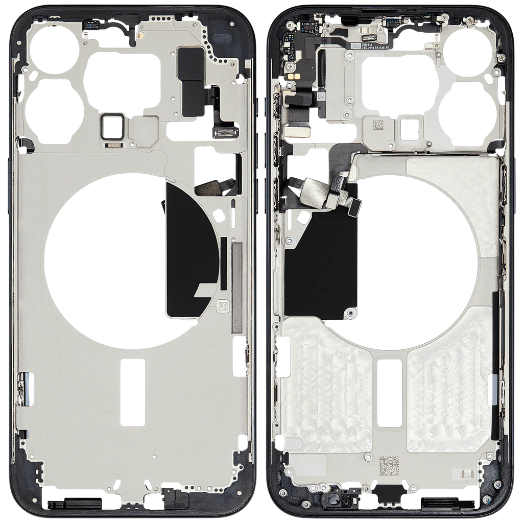Midframe/Rahmen mit Small Parts für iPhone 15 Pro Max (EU / Global Version) (gebrauchter OEM-Ausbau, Qualität B) (Blau Titanium)