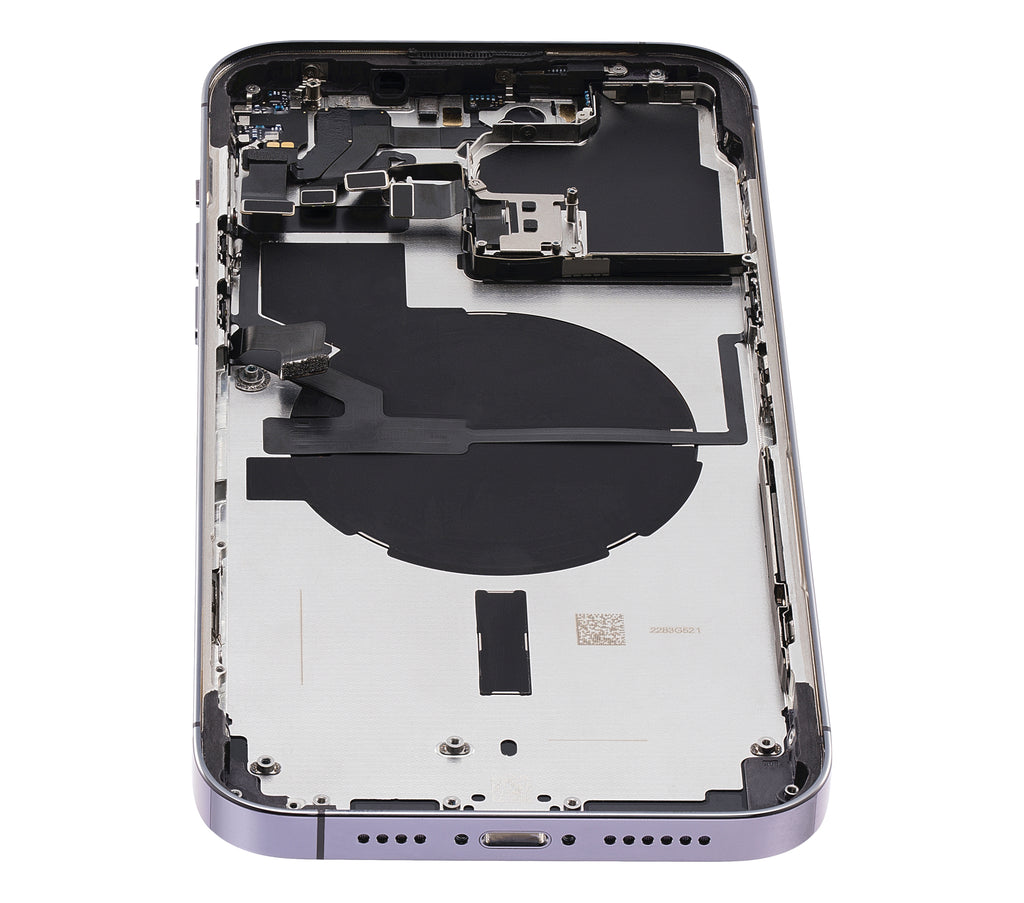 Backcover/Rahmen mit Small Parts für iPhone 14 Pro Max (US-Version) (gebrauchter OEM-Ausbau, Qualität A) (Deep Purple)
