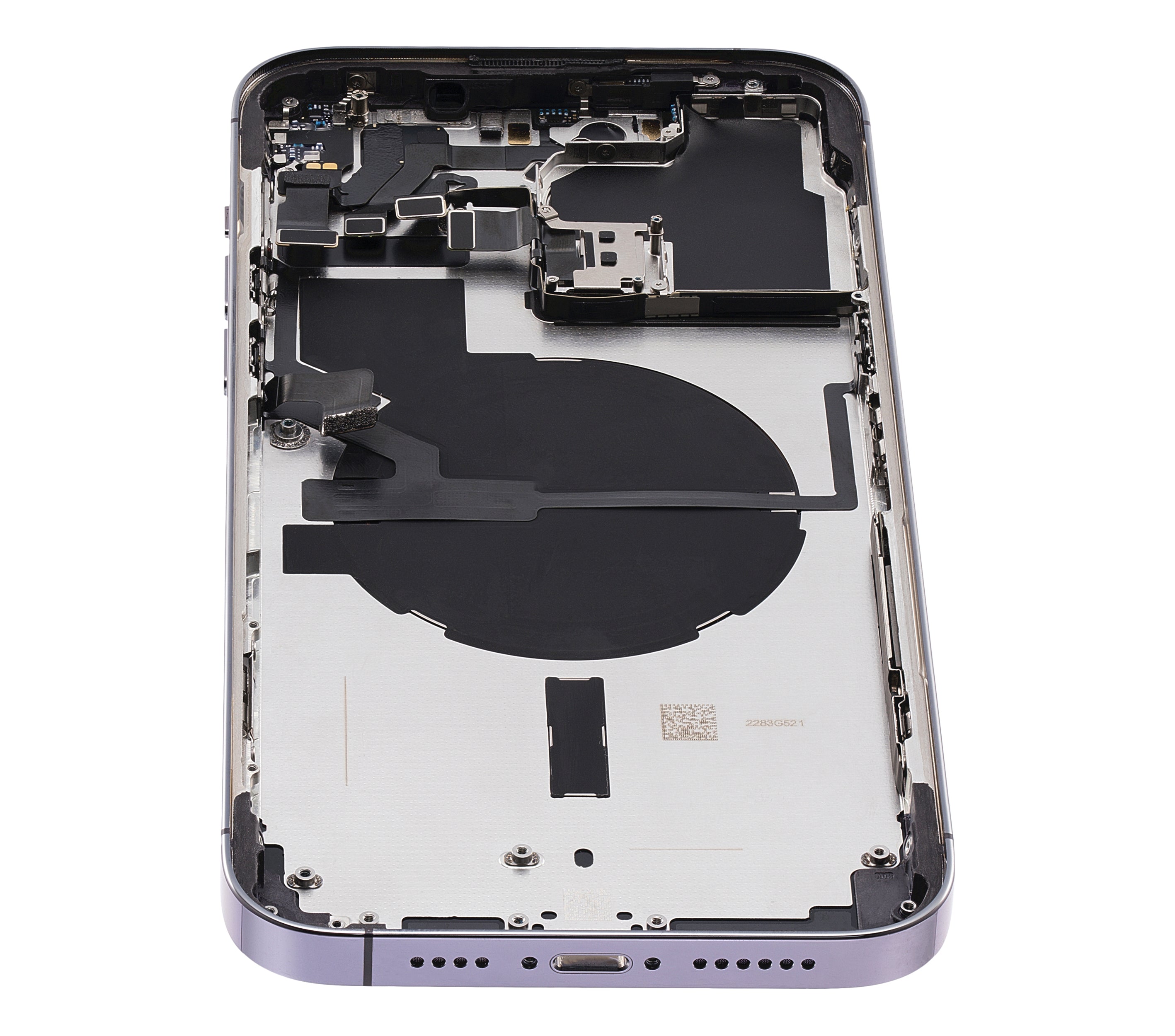 Backcover/Rahmen mit Small Parts für iPhone 14 Pro Max (US-Version) (gebrauchter OEM-Ausbau, Qualität A) (Deep Purple)