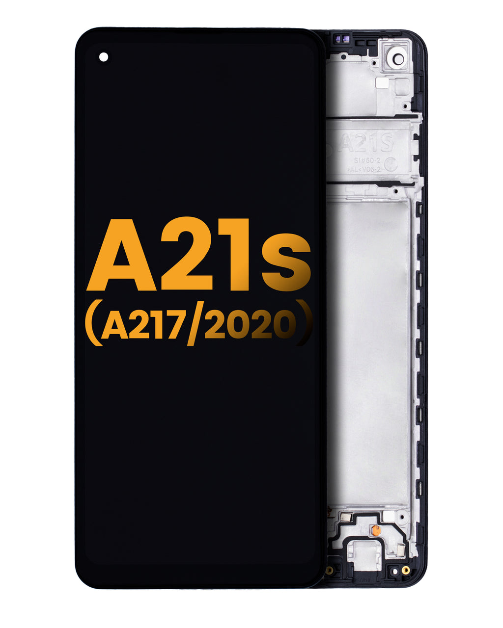 LCD-Display mit Rahmen für Samsung Galaxy A21s (A217 / 2020) (Service Pack) (Schwarz)