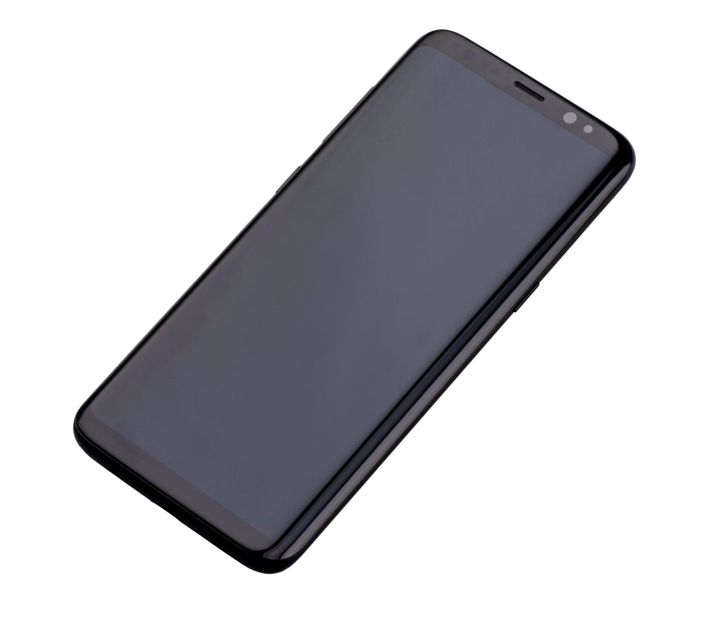 OLED-Display mit Rahmen für Samsung Galaxy S8 (gebrauchter OEM-Ausbau, Qualität B/C) (Midnight Schwarz)