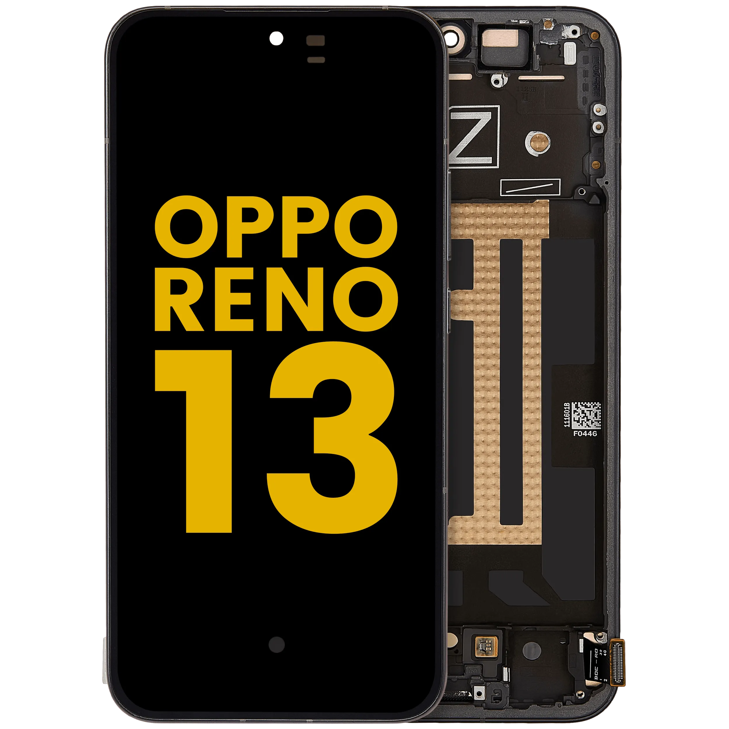 OLED-Display mit Rahmen für OPPO Reno 13 (Refurbished) (Schwarz)