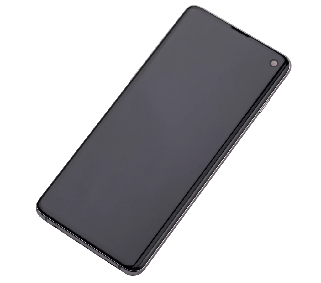 OLED-Display mit Rahmen für Samsung Galaxy S10 (Aftermarket Plus) (Prism White)