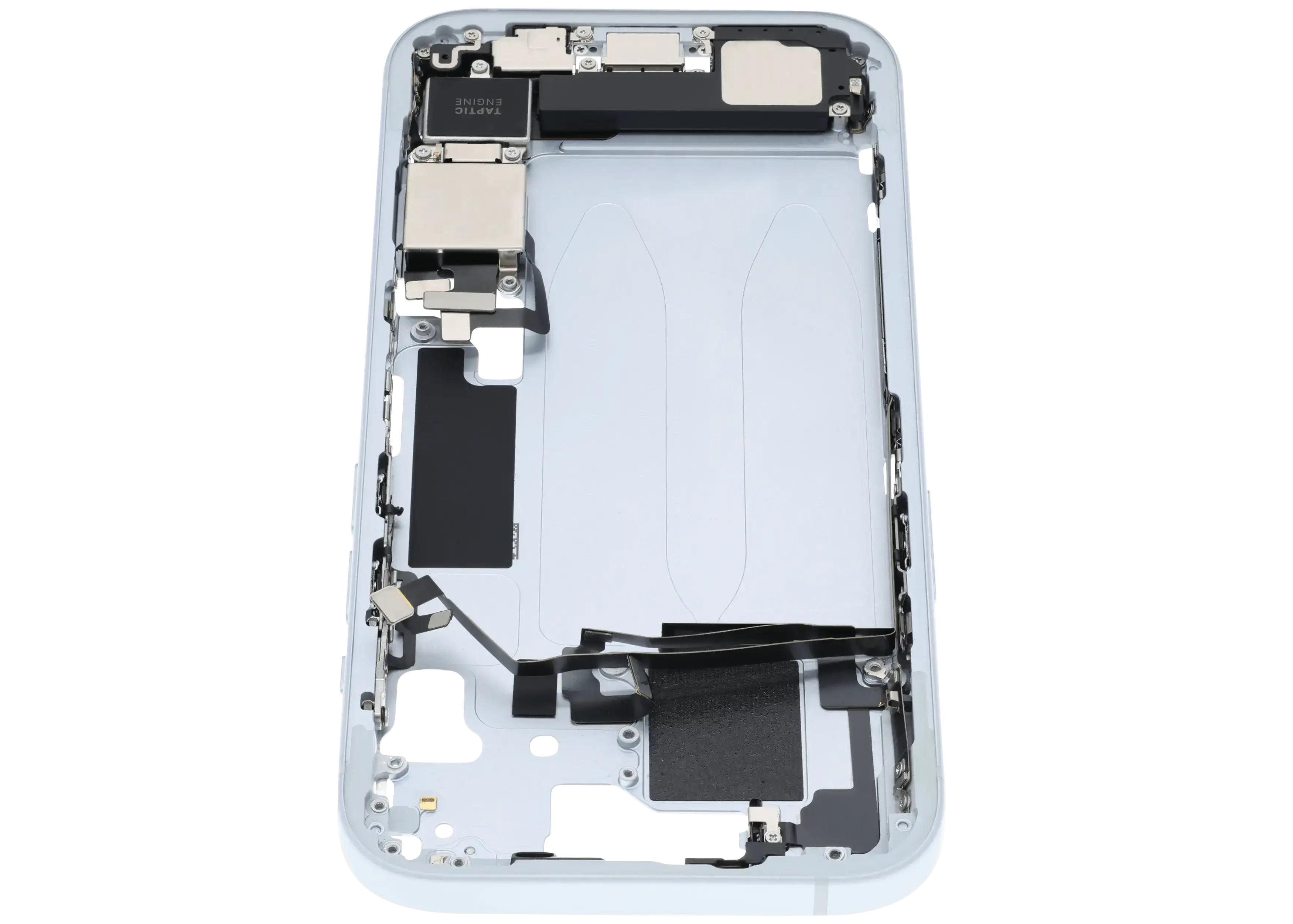 Midframe/Rahmen mit Ladebuchse Flex & Small Parts für iPhone 15 (US-Version) (gebrauchter OEM-Ausbau, Qualität C) (Blau)