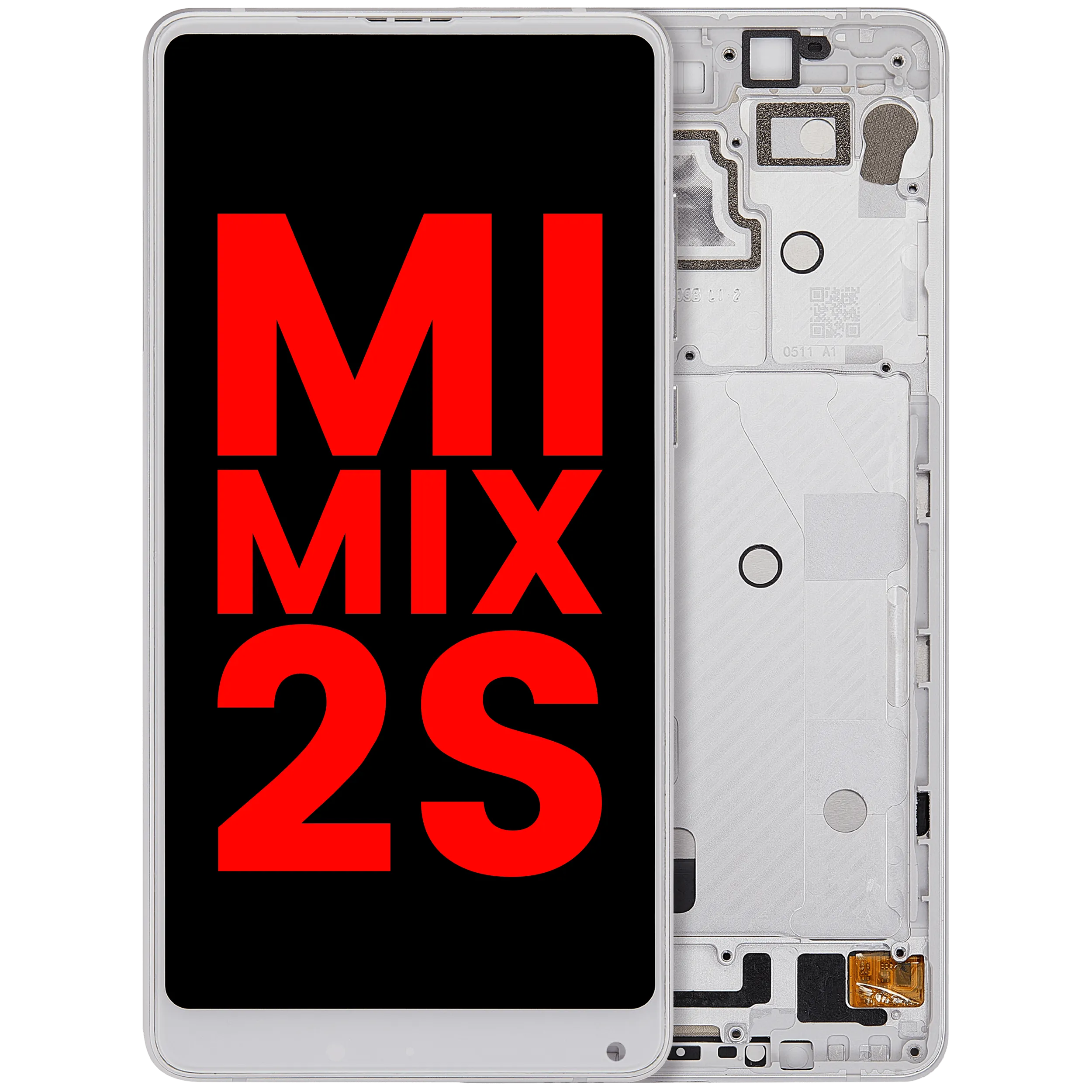 LCD-Display mit Rahmen für Xiaomi Mi Mix 2S (Aftermarket Plus) (Weiß)