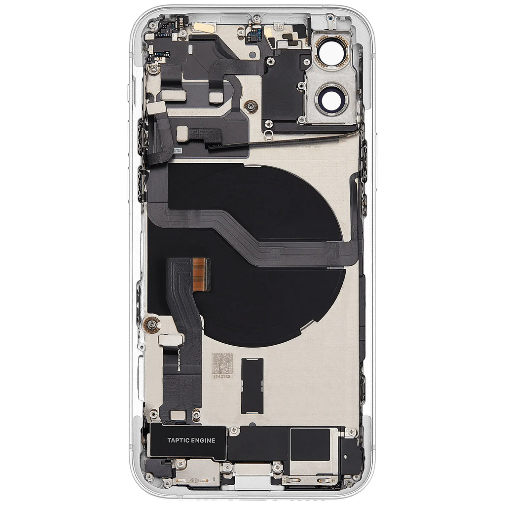 Backcover/Rahmen mit Ladebuchse Flex & Small Parts für iPhone 12 (EU / Global Version) (gebrauchter OEM-Ausbau, Qualität A) (Weiß)