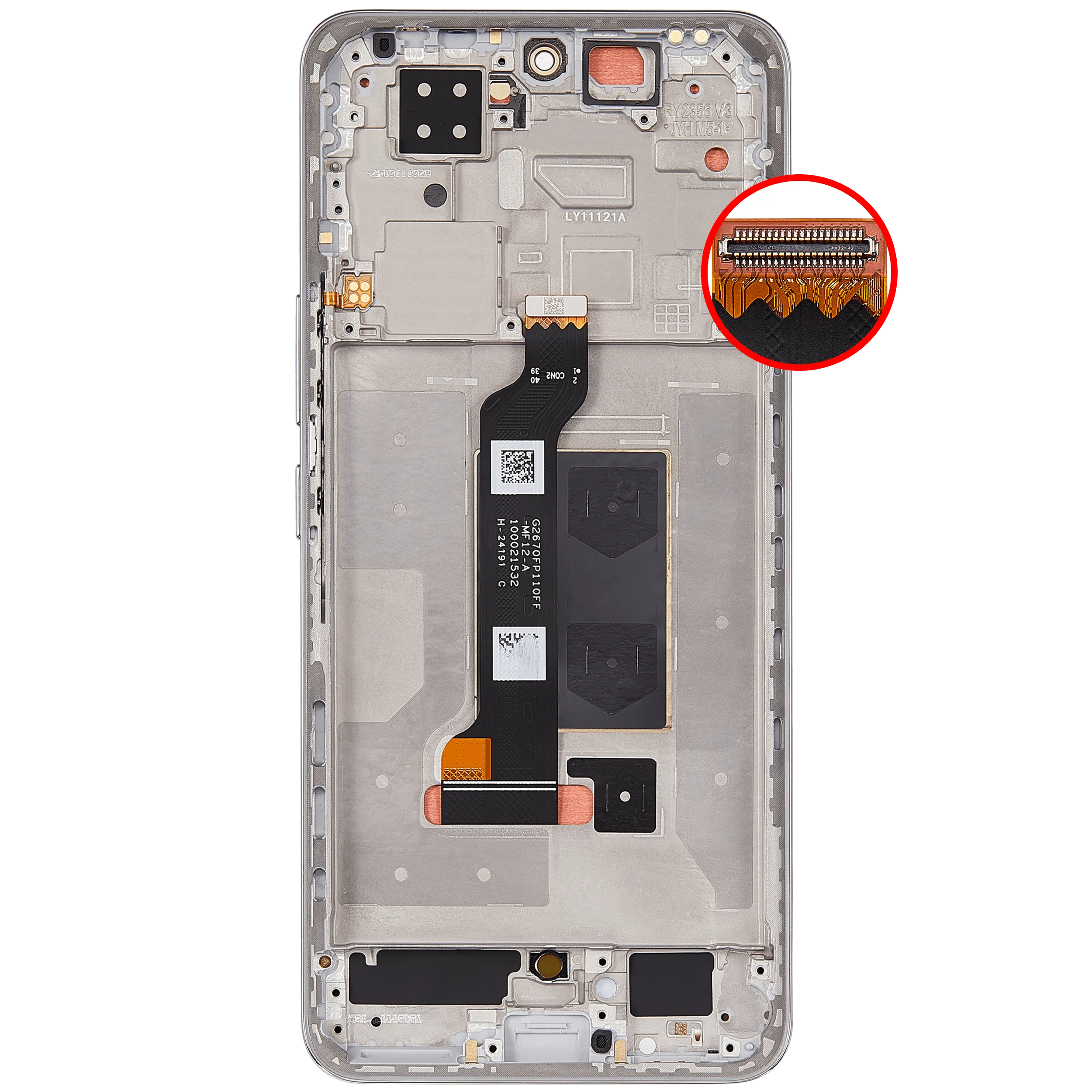 OLED-Display mit Rahmen für Honor 200 (Refurbished) (Moonlight White)