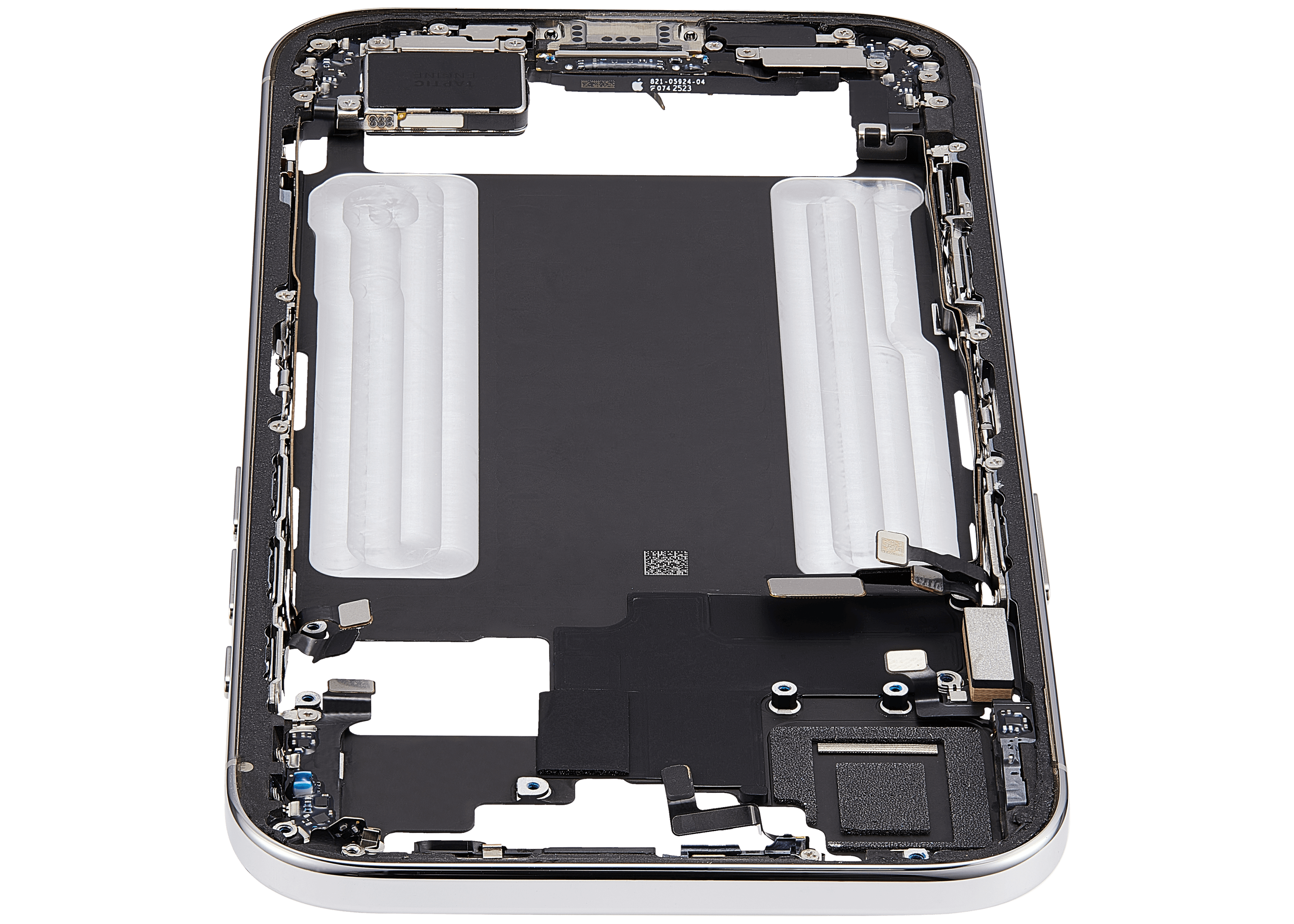 Midframe/Rahmen mit Ladebuchse Flex & Small Parts für iPhone Air (US / EU Version) (gebrauchter OEM-Ausbau, Qualität A) (Cloud White)