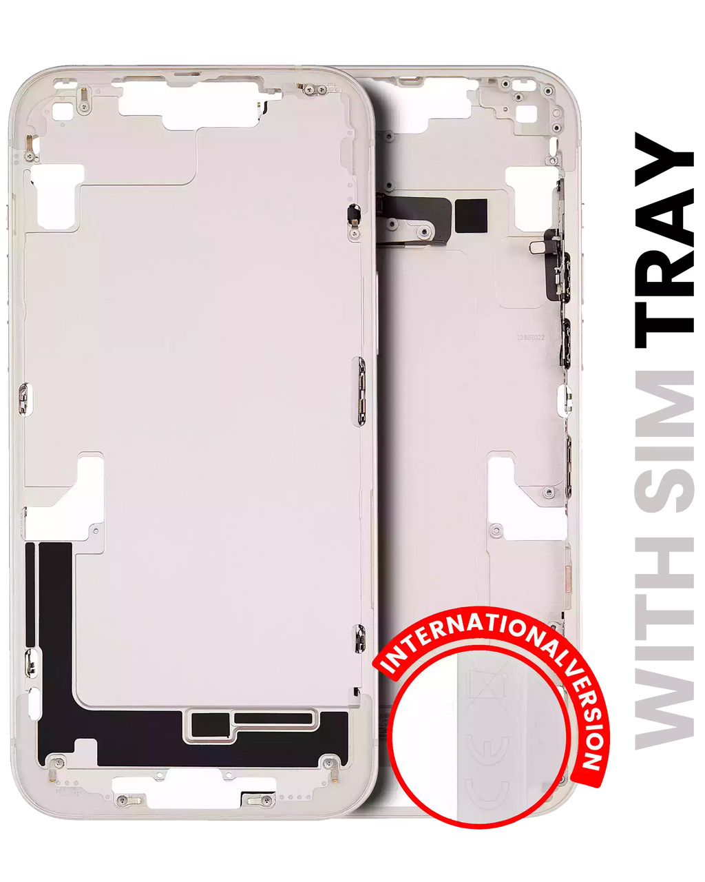 Midframe/Rahmen mit Small Parts für iPhone 14 Plus (EU / Global Version) (gebrauchter OEM-Ausbau, Qualität A) (Starlight)