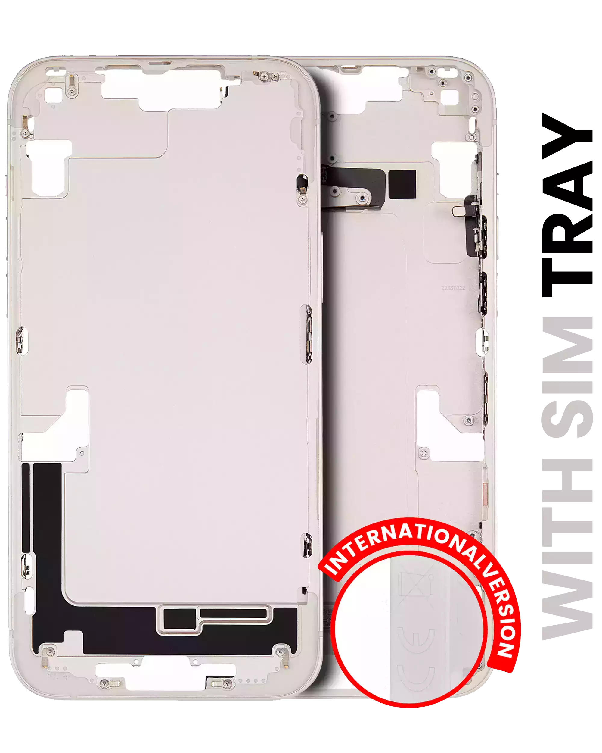 Midframe/Rahmen mit Small Parts für iPhone 14 Plus (EU / Global Version) (gebrauchter OEM-Ausbau, Qualität A) (Starlight)
