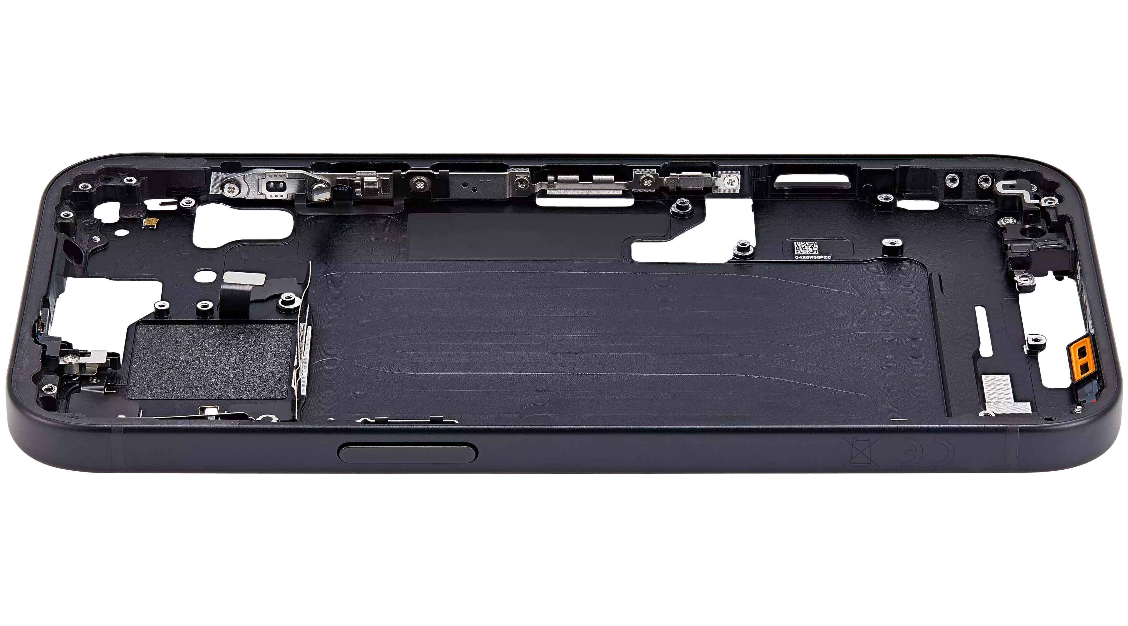 Midframe/Rahmen mit Small Parts für iPhone 15 (EU / Global Version) (Aftermarket Plus) (Schwarz)