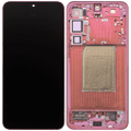 OLED-Display mit Rahmen für Samsung Galaxy S25 Plus 5G (US & Internationale Version) (Aftermarket Plus) (Coral Rot)