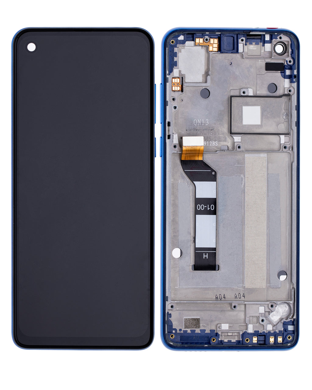LCD-Display mit Rahmen für Motorola One Vision (XT1970 / 2019) / P50 (Original OEM) (Sapphire Gradient)