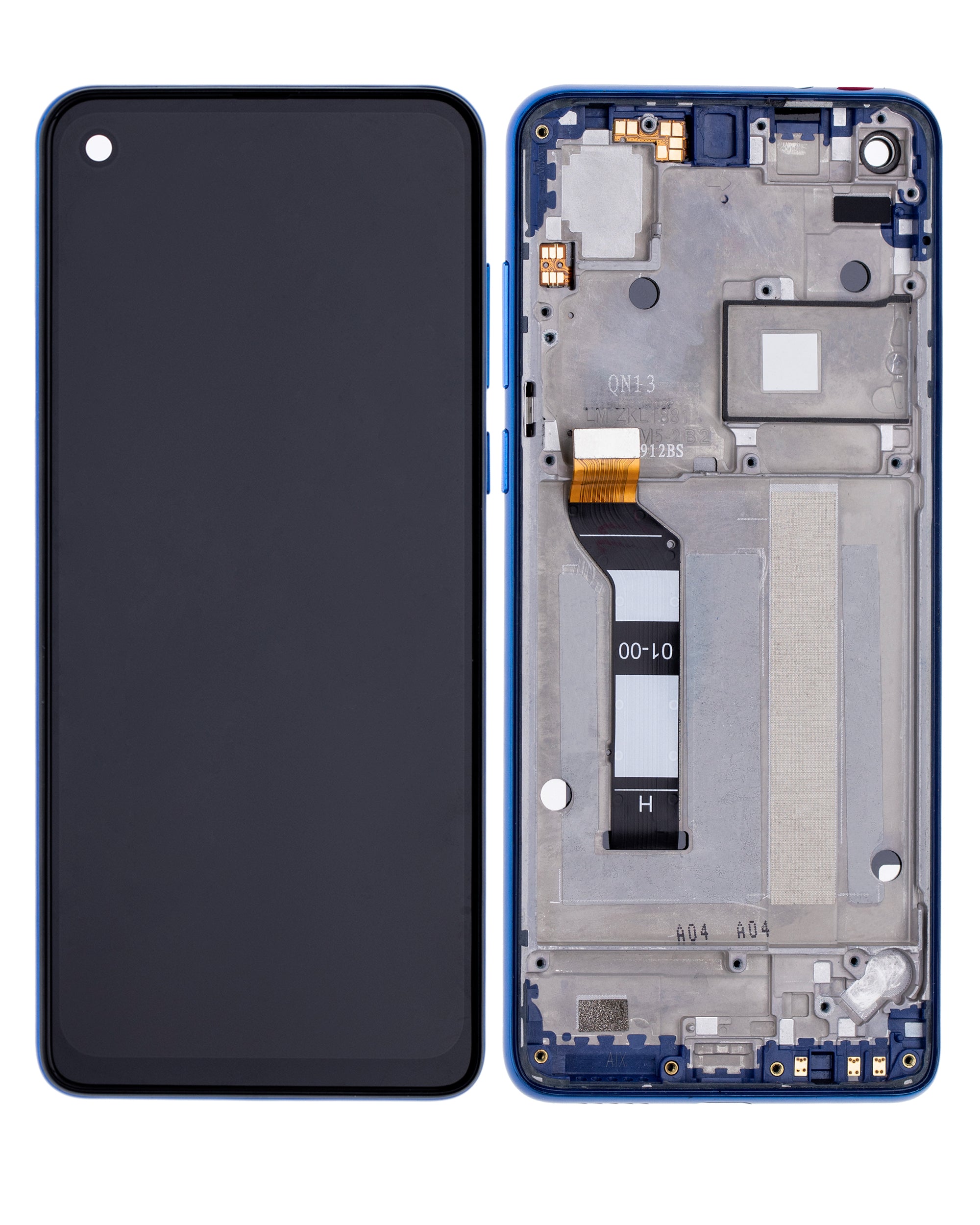 LCD-Display mit Rahmen für Motorola One Vision (XT1970 / 2019) / P50 (Original OEM) (Sapphire Gradient)