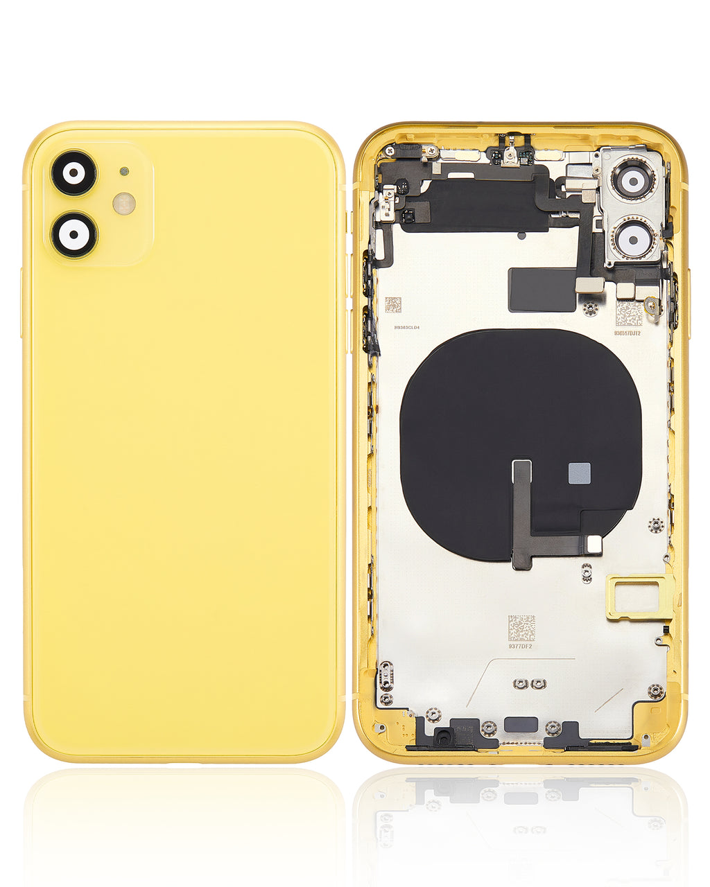 Backcover Rahmen mit Kleinteilen iPhone 11 Gelb Aftermarket Plus ohne Logo