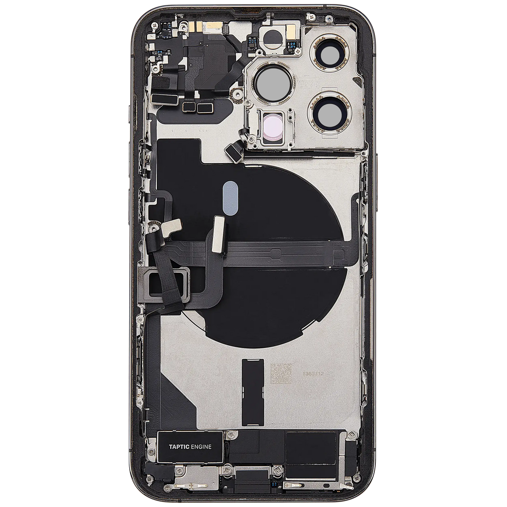 Backcover/Rahmen mit Ladebuchse Flex & Small Parts für iPhone 13 Pro (EU / Global Version) (gebrauchter OEM-Ausbau, Qualität B) (Graphite)