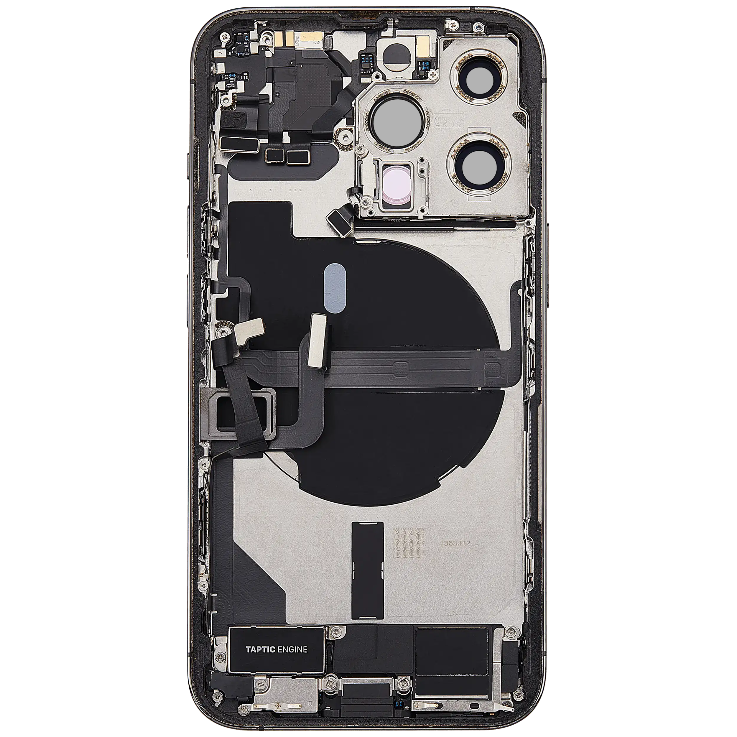 Backcover/Rahmen mit Ladebuchse Flex & Small Parts für iPhone 13 Pro (EU / Global Version) (gebrauchter OEM-Ausbau, Qualität B) (Graphite)