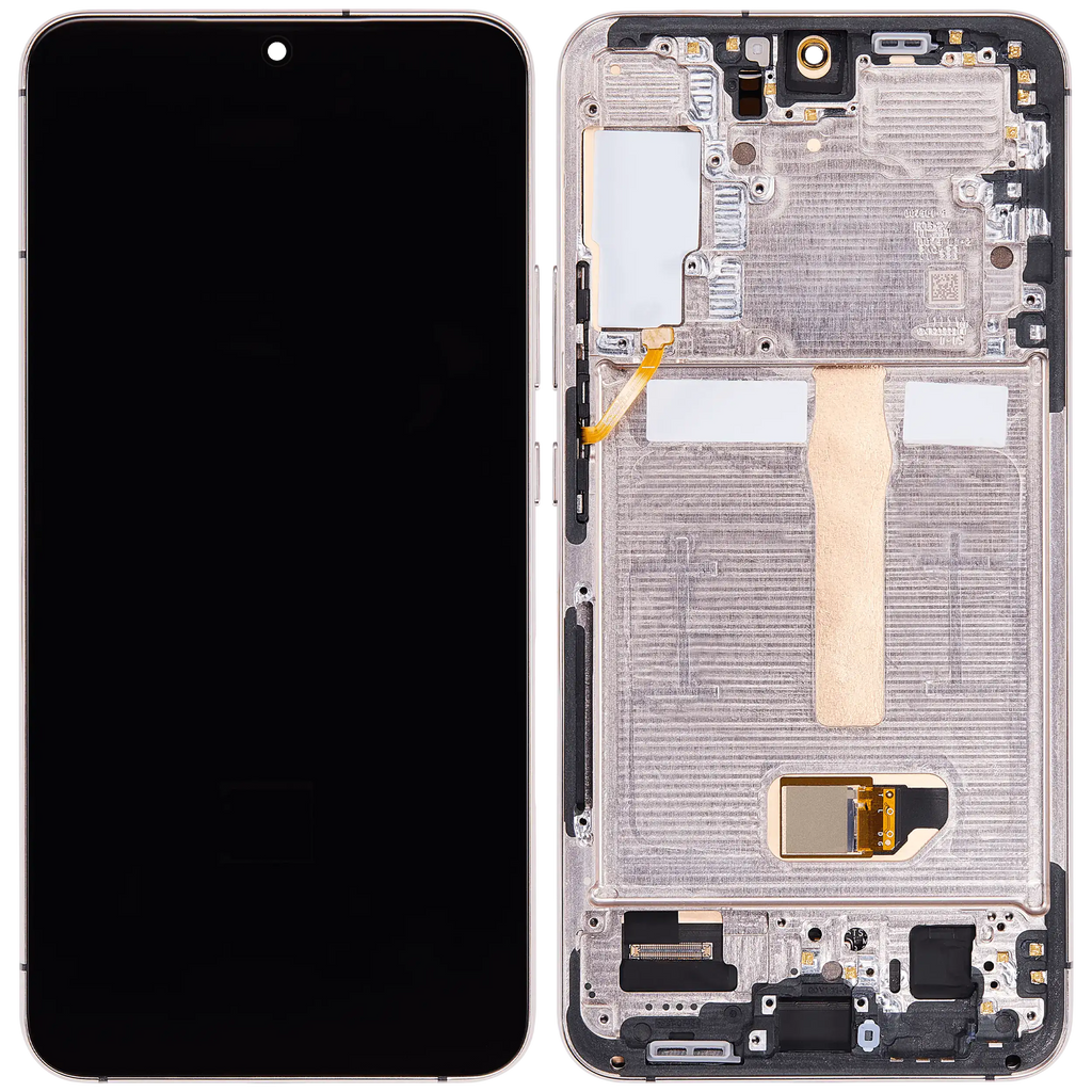 OLED-Display mit Rahmen für Samsung Galaxy S22 Plus 5G (US & Internationale Version) (Aftermarket Plus) (120Hz) (Pink Gold / Violet)