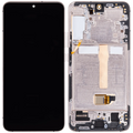 OLED-Display mit Rahmen für Samsung Galaxy S22 Plus 5G (US & Internationale Version) (Aftermarket Plus) (120Hz) (Pink Gold / Violet)