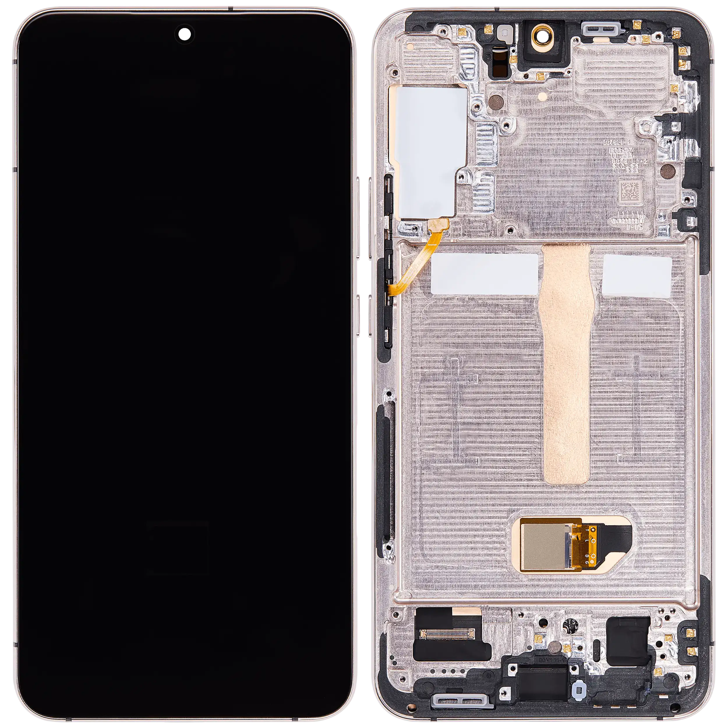 OLED-Display mit Rahmen für Samsung Galaxy S22 Plus 5G (US & Internationale Version) (Aftermarket Plus) (120Hz) (Pink Gold / Violet)