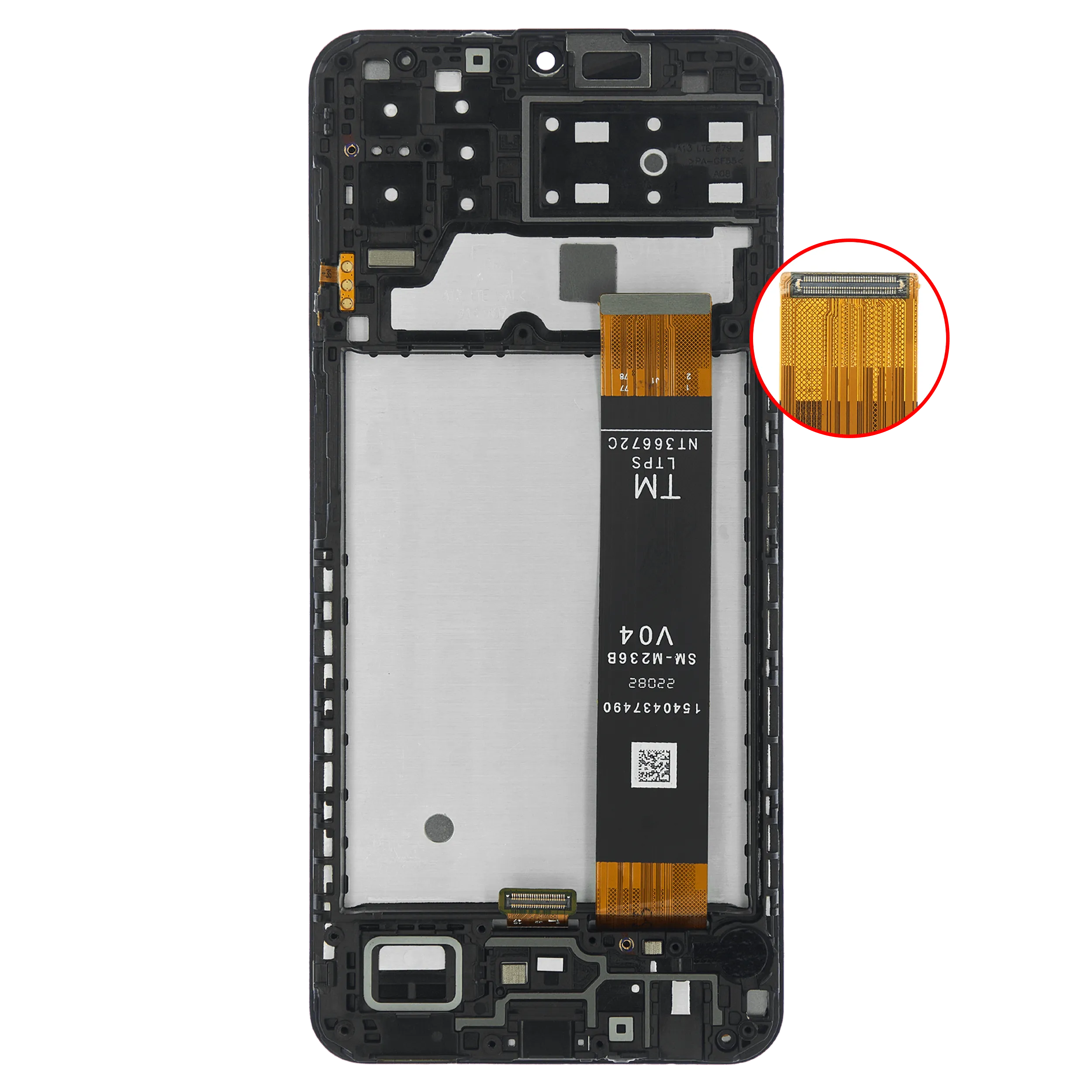 LCD-Display mit Rahmen für Samsung Galaxy A13 4G (A135 / 2022) / A13s (A137 / 2022) (Aftermarket Plus) (Alle Farben)