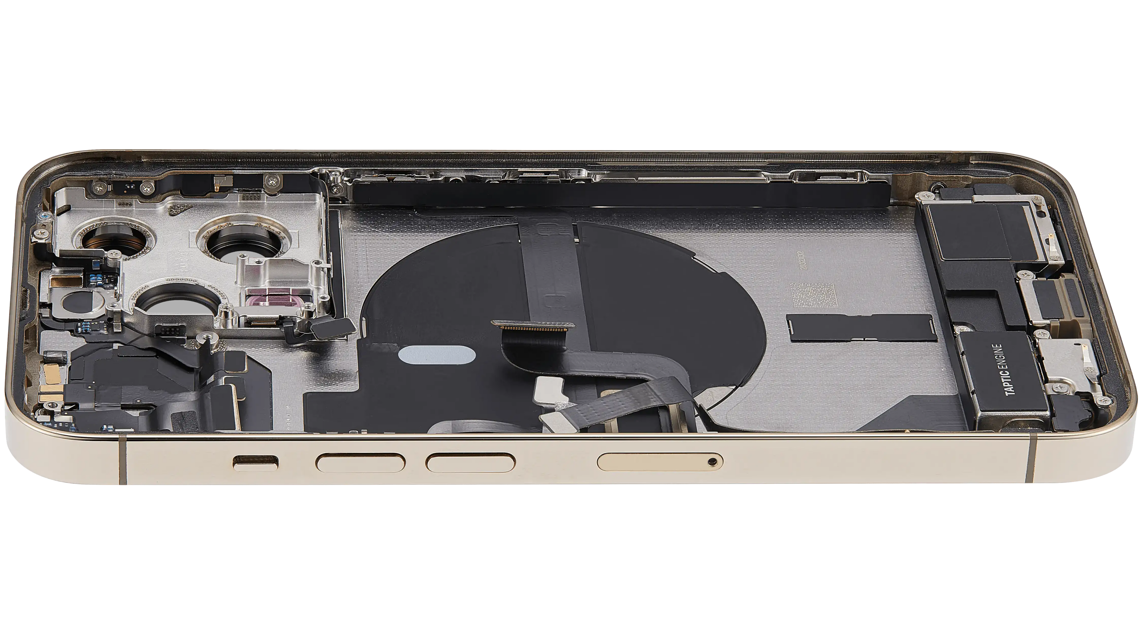 Backcover/Rahmen mit Ladebuchse Flex & Small Parts für iPhone 13 Pro (EU / Global Version) (gebrauchter OEM-Ausbau, Qualität A) (Gold)