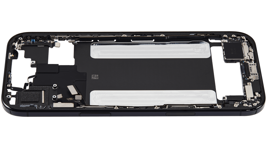 Midframe/Rahmen mit Ladebuchse Flex & Small Parts für iPhone Air (US / EU Version) (gebrauchter OEM-Ausbau, Qualität B) (Space Schwarz)