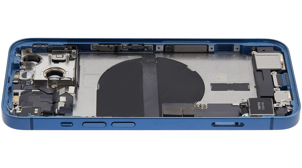 Backcover/Rahmen mit Ladebuchse Flex & Small Parts für iPhone 13 (US-Version) (gebrauchter OEM-Ausbau, Qualität C) (Blau)