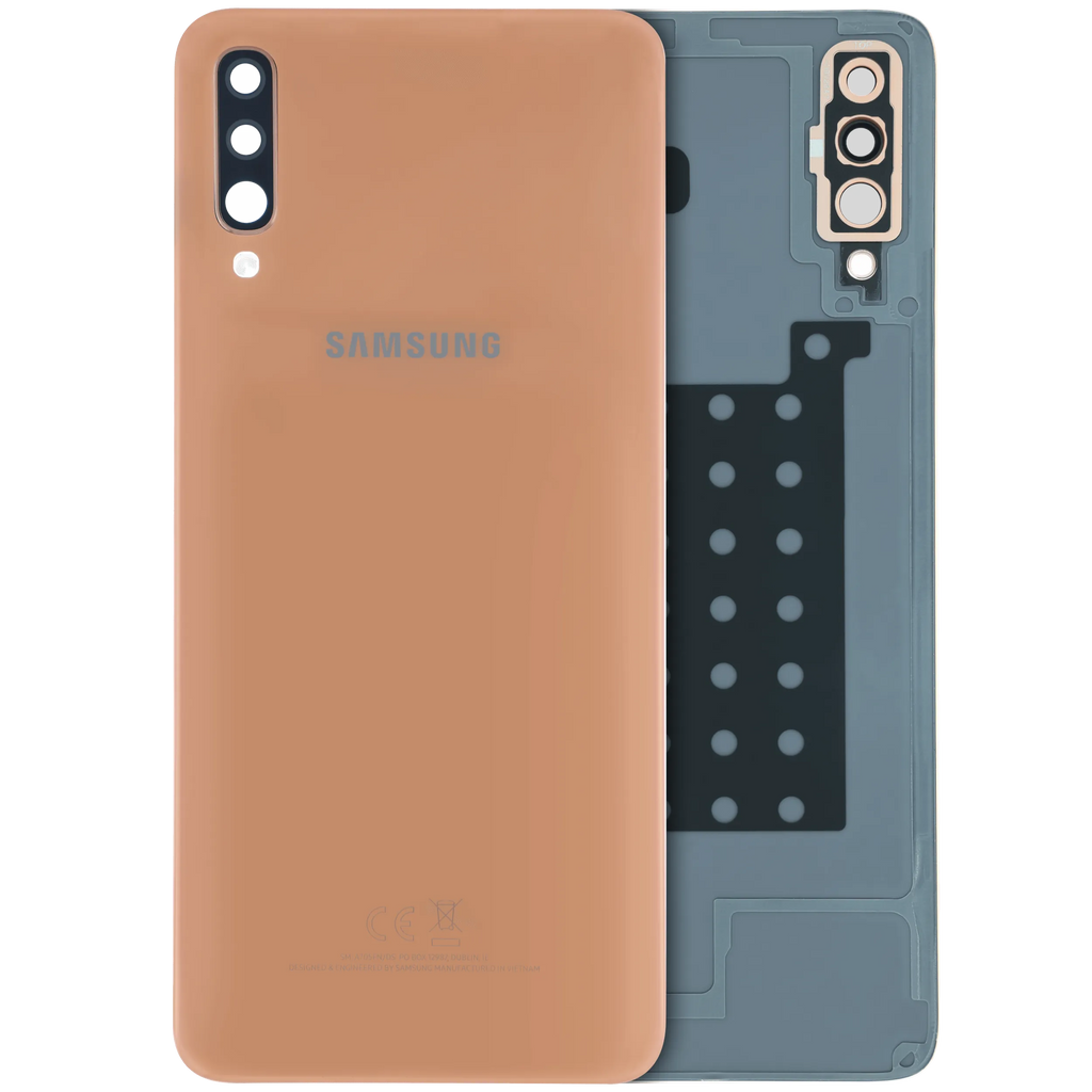 Backcover mit Camera Lens Compatible für Samsung Galaxy A70 (A705) (Service Pack) (Orange)