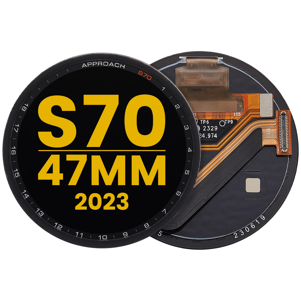 OLED-Display ohne Rahmen für Garmin Approach S70 (47mm) (2023) (Premium) (Schwarz)