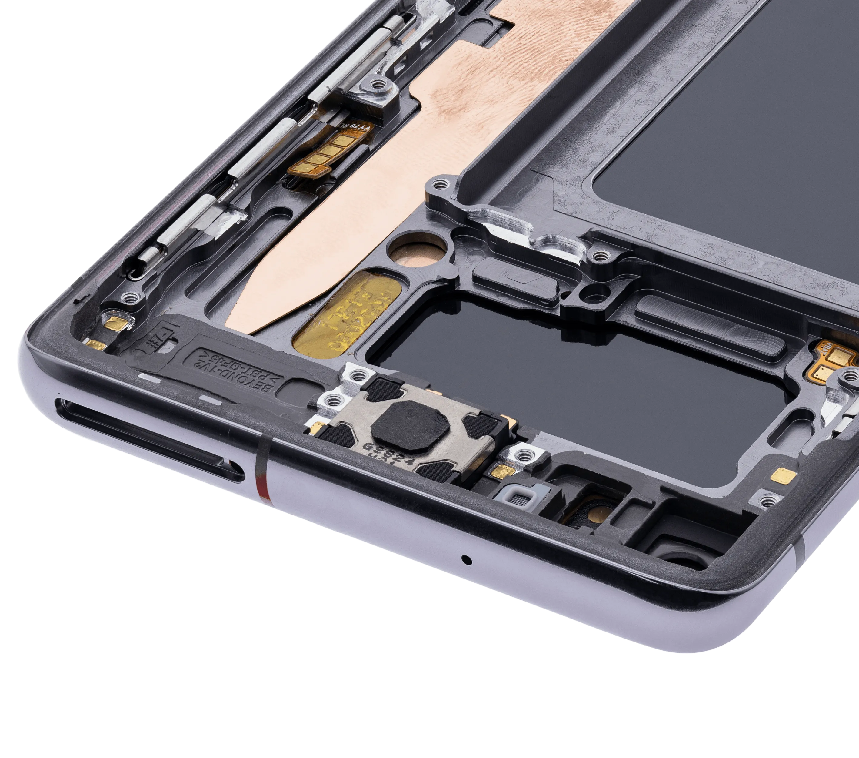 OLED-Display mit Rahmen für Samsung Galaxy S10 (Aftermarket Plus) (Prism / Ceramic Black)