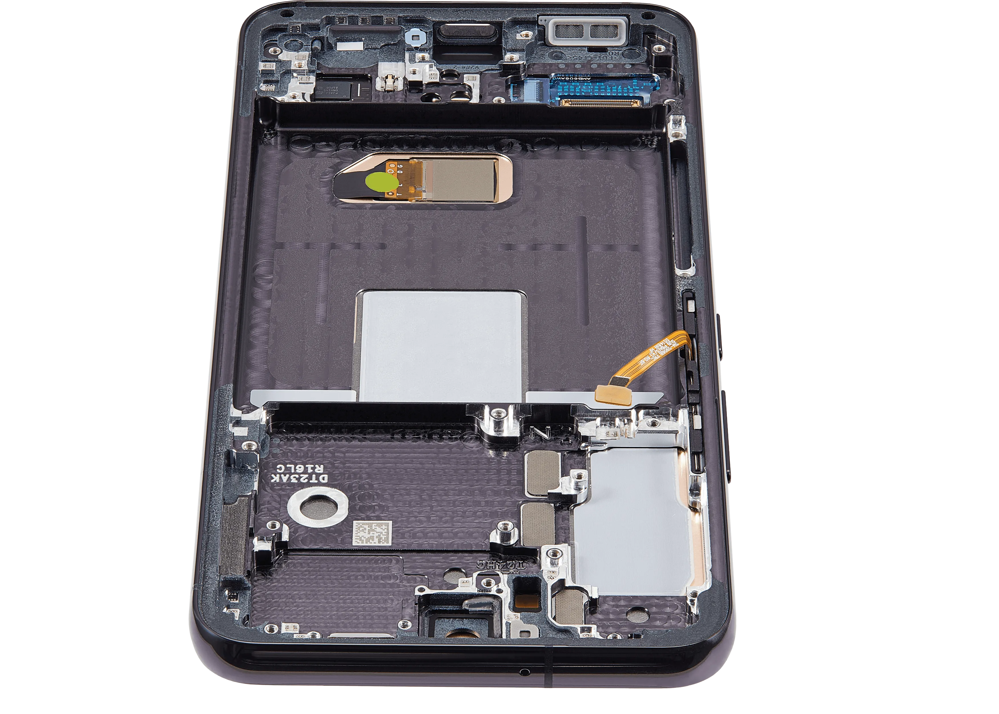 OLED-Display mit Rahmen für Samsung Galaxy S22 5G (US & International) (Aftermarket Plus) (Phantom Black)
