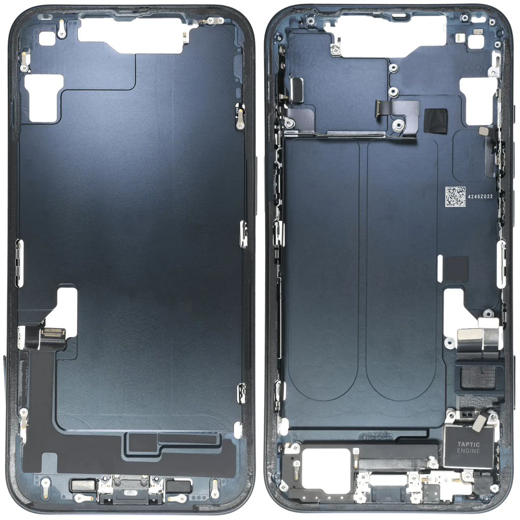 Midframe/Rahmen mit Ladebuchse Flex & Small Parts für iPhone 14 (EU / Global Version) (gebrauchter OEM-Ausbau, Qualität C) (Midnight)