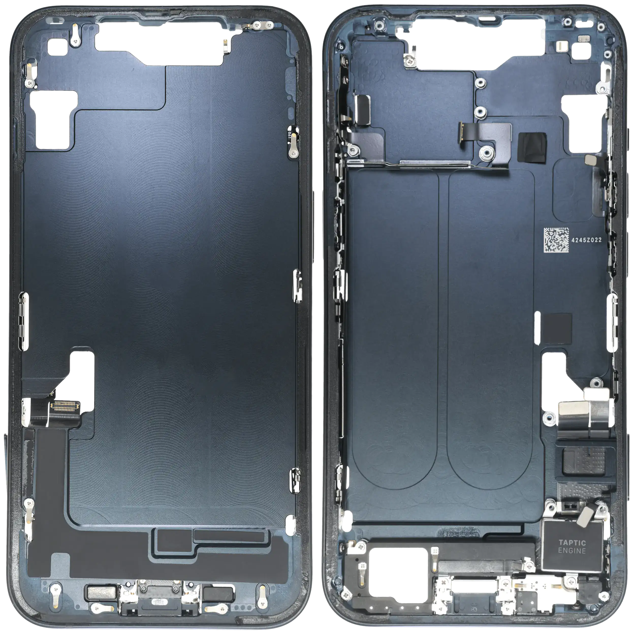 Midframe/Rahmen mit Ladebuchse Flex & Small Parts für iPhone 14 (EU / Global Version) (gebrauchter OEM-Ausbau, Qualität C) (Midnight)