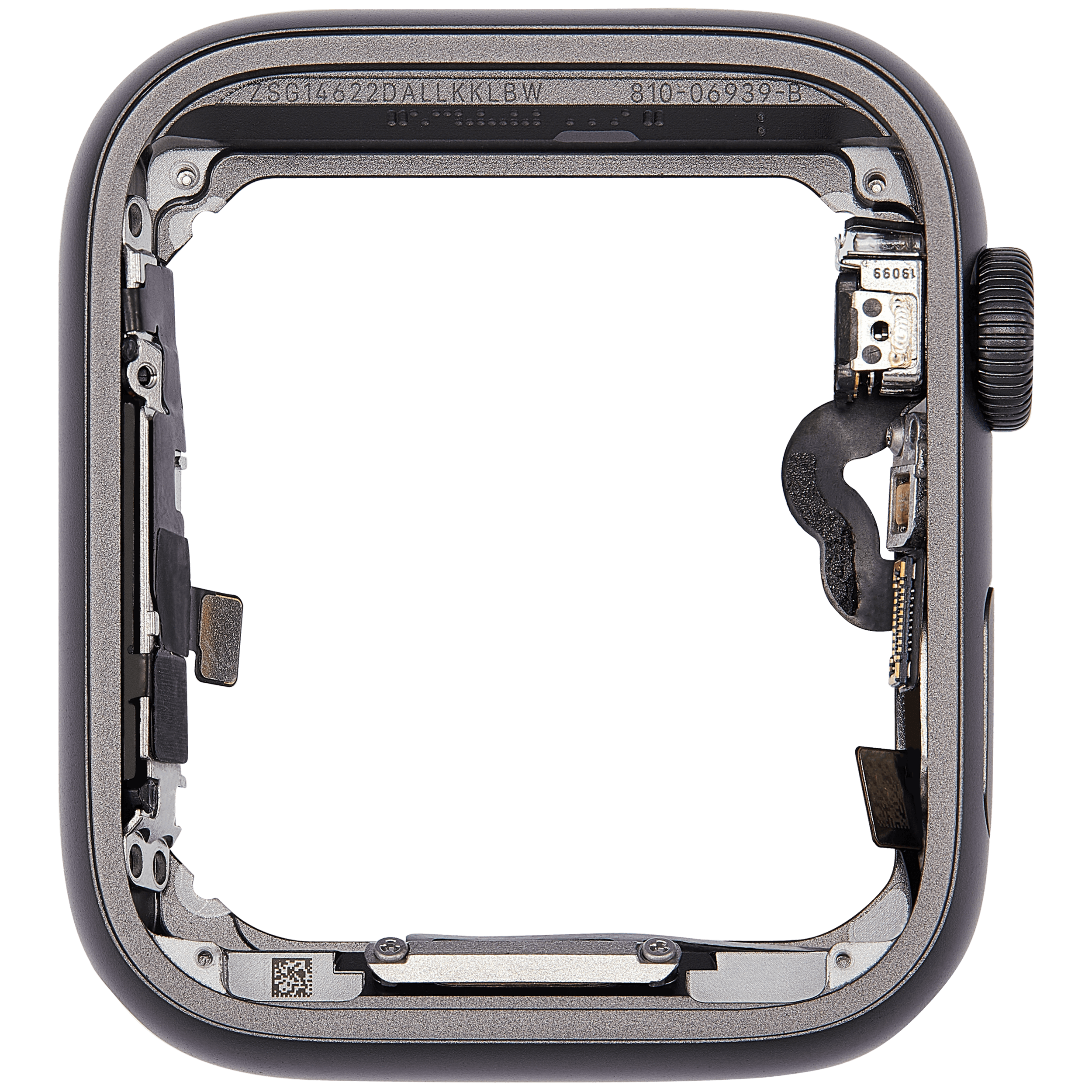 Aluminum Case Midframe/Rahmen(mit Crown and Crown Cable) für Watch Series SE (1st Gen) (44MM) (GPS Version) (Space Schwarz)
